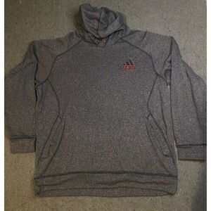 ADIDAS Mens XL Gray ULTIMATE‎ HOODIE Logo CLIMAWARM Sweatshirt no drawstring